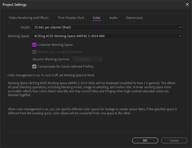 Project settings